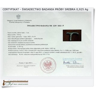 Certyfikat badania próby srebra