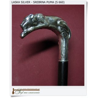 Srebrna laska z hebanem Puma - Pantera pr.925 (S 660)