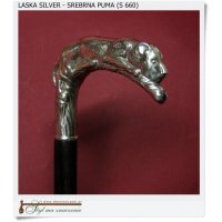 Srebrna laska z hebanem Puma - Pantera pr.925 (S 660)