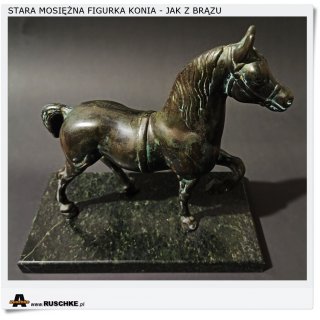 Stara mosieżna statuetka Konia dla kolekcjonera