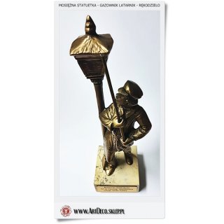 Statuetka mosiężna Gazownik - Latarnik z grawerem