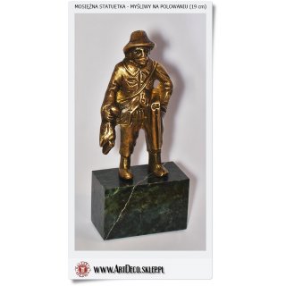 Statuetka mosiężna Myśliwy na polowaniu Handmade