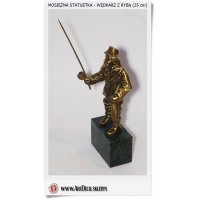 Mosiężna figurka na postumencie