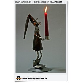 Stojący świecznik kaganek - Krasnal śpioch - Duża figurka XL