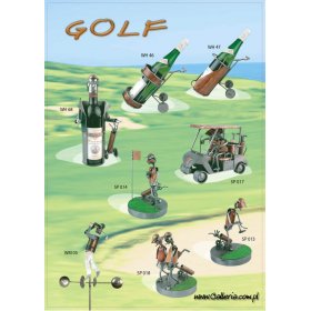Stojak pod butelkę | GOLFISA Niepowtarzalna figurka | Prezent dla miłośnika gry w Golfa