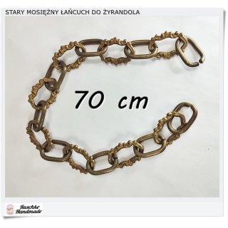 Stary mosieżny łańcuch 70 cm