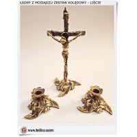 Trójelementowy zestaw KOLĘDOWY Liść - ŚWIĄTECZNY na prezent 