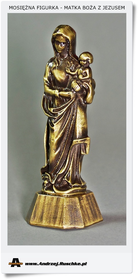  Wyjątkowa mosiężna figurka Matka Boża z Jezusem - Jakość 1 