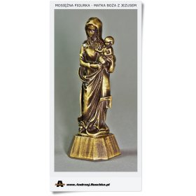 Wyjątkowa mosiężna figurka Matka Boża z Jezusem - Jakość 1 