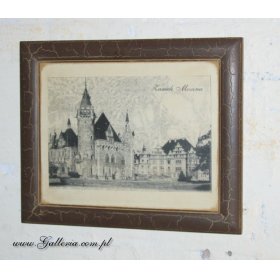 Zamek MOSZNA obrazek w stylu retro Polskie rękodzieło 