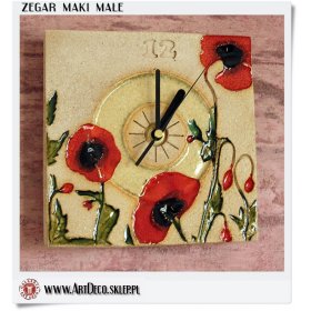 Zegar ceramiczny ścienny - Maki do Jadalni