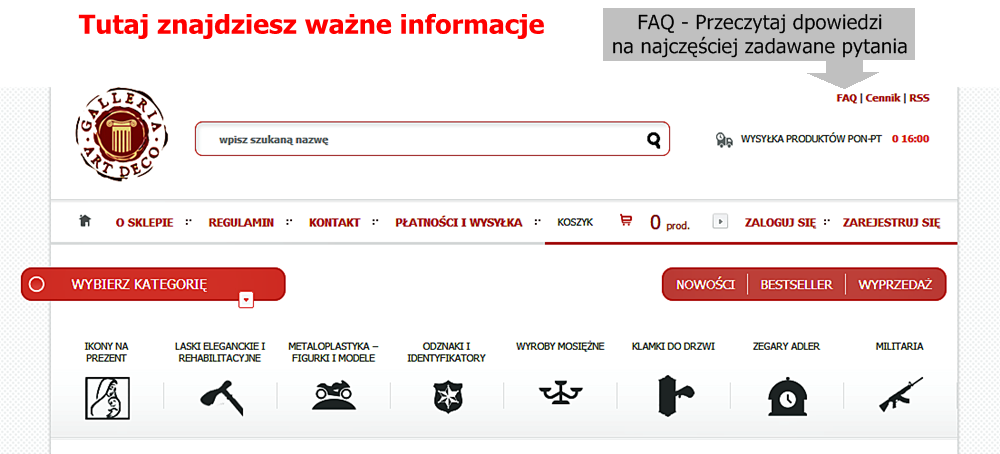 FAQ pytania i odpowiedzi wysyłka, platność, dostawa, dostępność,